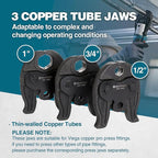 Mini Pro Press Tool kit with 3 Copper Pro Press Jaws 1/2", 3/4", 1", Brushless Motor, 2pcs Battery, Fast Charger & Carrying Case