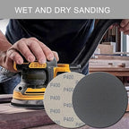 6 Inch 50 Pcs Wet Dry Sanding Discs Hook and Loop, 400 Grit Sandpaper Automotive Wood Metal Polishing & Sanding, Silicon Carbide Sand Paper for Random Orbital Sander (Grit 400)