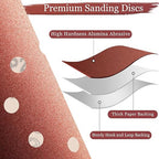 100 PCS 180 Grit 5 Inch Sanding Discs, Hook and Loop Sandpaper for Random Orbital Sander
