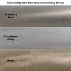 4PC 6 Inch x 2 Section Satin Non Woven Abrasive Polishing Wheel Kit for Bench Grinder, 3/8 Inch Arbor Hole, Includes Each 1PC 80#, 120#, 180# and 320#