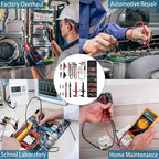 15 Pcs Multimeter Test Leads Kit with Alligator Clips,Test Hook,Test Probe,Tweezer CAT III for Professional Electrical Testing for Fluke/AstroAI/INNOVA Multimeter,Clamp Meter