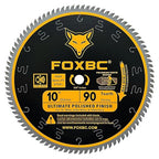 FOXBC 10 Inch Saw Blade 90-Teeth Ultimate Polished Finish Saw Blade for Wood, 5/8-Inch Arbor