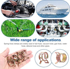 OCR 100 Pack 6-22mm 10Size Fuel line Spring Clamp Silicone Vacuum Hose Pipe Clamp Steel Wire Tube Pipe Clip With a Hose Clamp Pliers