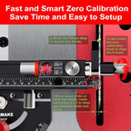 Table Saw Miter Gauge with Micro Adjustable Flip Stop and Extendable Fence and Quick Angle Stop for Table Saw Band Saw Router Table Fit 3/8 x 3/4" T Slot for Woodworking Crosscut, Miter Cut