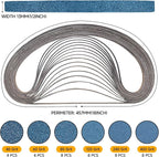 40-Piece 1/2 x 18 Inch Zirconia Sanding Belts 40-400 Grit, Heavy Duty Long-lasting Mini Sanding Bands for Belt Sander, Rust Paint Removal, Wood Metal Grinding and Finishing