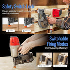 meite Siding Nailer, Pneumatic Siding Nail Gun Lightweight Air Coil Nail Gun with Safety Nose, Nail Depth and 360°Exhaust Adjustable, Compatible with 1-1/2" to 2-1/2" Coil Siding Nails (CN65S)