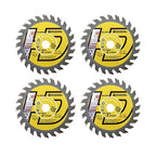HIGHDRIL TCT Wood Blade 3" 75mm x Arbor 3/8" 10mm - 4pcs Angle Grinder Cutting Disc for Cutting Wood Plywood Chipboard Multilayer Panels