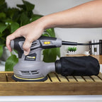 Jellas 5-Inch Random Orbital Sander with 18Pcs Sandpapers, 13000RPM 6 Variable Speed Sander Machine, High Performance Dust Collection System for Woodworking, 2.5A, Dust Collection Bag Include - OS280