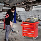 5 Drawers Rolling Tool Chest, Portable Storage Tool Box with Wheels, Tool Chest with Lock for Warehouse, Garage, Repair Shop and Tool Room