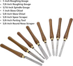 8-Pieces HSS Wood Turning Tools Lathe Chisel Set with Wooden Box