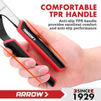 ARROW 2-Piece Groove Joint Pliers, 8" & 10" Adjustable Water Pump Pliers with TPR Handle, High Carbon Steel Tongue and Groove Plier for Plumbing, Automotive and Household Repairs