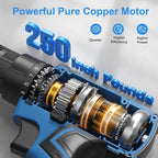 Cordless Drill Set,12V Power Drill Driver 3/8" Keyless Chuck with 42 Acessories, Built-in LED Light, 25+1 Position, Electric Drill for Home DIY Projects（Blue）