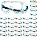 Yunsailing 30 Pack Protective Safety Goggles Clear Lab Over Glasses Anti Fog Eye Protection Goggles for Men Women(Clear Green)