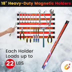 Goplus 6PCS 18" Magnetic Tool Holder, Magnetic Tool Holder Strip, Heavy Duty Magnetic Tool Bar,Space Saving Metal Tool Organizer Rack,Tool Magnet Bar for Workshop Garage, 176LBS Total Capacity