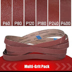 24 Pcs 1/2x18 Inch Sanding Belts, Replacement Knife Sharpener Sanding Belt Kit for Work Sharp Knife Tool Sharpener 60/80/120/180/240/400 Assorted Grits Sanding Belts for Belt Sander