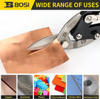 10 Inch Aviation Tin Snips Left Cut, Heavy Duty Sheet Metal Cutter Snips Shears Cutting Metal Sheet Chrome Vanadium Steel Sharp Blades Safety Latch
