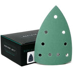 150 Grit 4" x 6" Delta (100mm x 150mm) Triangle Sanding Sheets - Fits Festool DTS 400 & Mirka DEOS Delta Sanders - Heavy-Duty Hook & Loop Film Sandpaper for Detail Sanders - 50 Pack Box