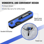 WORKPRO 2-in-1 Folding Knife/Utility Knife, Quick-Change Box Cutter with Belt Clip, Liner Lock, and G10 Handle, Extra 10 SK5 Blades Included, Blue