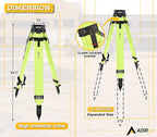 AdirPro Universal Survey Tripod – Laser Level Tripod – Transit Level Tripod - Quick Clamp - Heavy Duty Contractor Tripod 5/8” x 11” Thread (Green Aluminum)