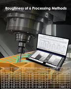 30 Specimens Surface Roughness Comparator Composite Pocket Set Gauge, Ra0.05-12.5mm Microfinish Comparator, Surface Finish Comparator Set for Lathe Machinery Manufacturing Teaching
