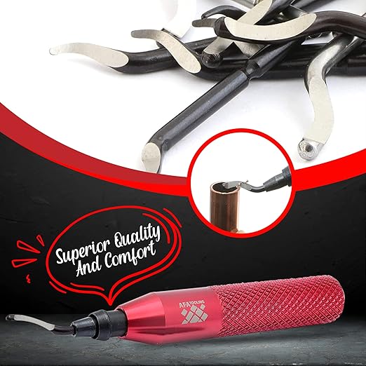 AFA Tooling - Deburring Tool with 41 High Speed Steel Blades - Works on Metal, Resin, PVC Pipes, Copper, Plastic and 3D Printed Edges - Plumbing & 3D Printing Burr Removal Reamer Tool
