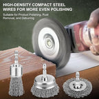 19Pcs Professional Wire Wheel Brush, Carbon Steel Wire Cup Brush for Drill, Drill Wire Brush for Cleaning Rust, Wire Brush Drill Attachments with 1/4 Inch Hex Shank