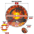 14 Inch 5-Pack Viper Laser Concrete Diamond Blade – Professional Grade for Concrete, Brick, Block, Stone & Pavers – Precision Cutting Disc for Electric or Gas Saws Wet/Dry, 1"-20mm Arbor (14" 5pcs)