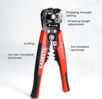 KAIWEETS Self Adjusting Wire Stripper - 3 in 1 Heavy Duty Automatic Wire Stripping Tool | 10-24 AWG Wire Cutter for Electrical Cable Cutting, Crimping Tool