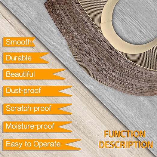 GSCIT Club Walnut Edge Banding, 3/4 inch x 25ft roll of Veneer Edge Banding -Pre-glued Flexible, Real Wood Tape Banding for Cabinet Repair Furniture Restoration