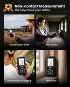 Laser Measure, DTAPE 165 Ft Digital Laser Distance Meter, Upgraded High-Accuracy Laser Measuring Tool, Electronic Tape Measure, 2" Backlit LCD Display, Area/Volume/Indirect Measurement, in/Ft/Ft+in/M