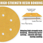 6 Inch - 6 Hole Hook and Loop Sanding Discs 100 Grit, Random Orbital Sandpaper for Automotive and Woodworking - 100 Pack