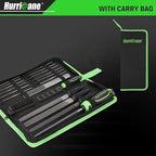 Hurricane 21 PCS Interchangeable Metal File Set,8 inch File Tool Set Include Flat/Triangle/Half-Round/Round Large Files & 12 Needle Files with Universal Quick Change Handles and Carrying Bag