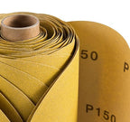 S SATC Premium Gold Sandpaper 6 Inch 100 PCS Sanding Discs 150 Grit Self Adhesive Stickyback Sandpaper Roll Aluminum Oxide PSA Sandpaper Discs for Wood, Metal, and Car Paint