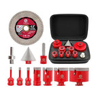 Diamond Core Drill Bit Set - 11pcs (6/8/10/25/35/50/65mm+10mm Finger Milling Bit+50mm Beveling Chamfer Bit+Hex+4.5'' Saw Blade) Hole Saw Kit for Porcelain Ceramic Tile Marble Granite