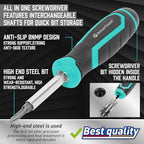Amartisan 18-in-1 Multi-bit Screwdriver Set Tool All in One, Portable Multi-Purpose Screwdriver, Slotted/Philips/Pozi/Torx/Square,Nut Driver