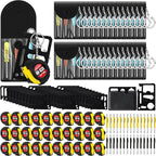 120 Pcs Mini Tape Screwdriver Keychain Set Christmas Men Gifts Bulk Adult Party Favors Multitool Pen Card Tool Measuring Keychains Stocking Christmas Stuffers for Men Dad (Yellow,Black)
