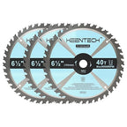 KEENTECH 6-1/2 Inch Woodworking Circular Saw Blade 40T 3-Pack, Tungsten Carbide Tipped, ATAF Grind, 5/8 Inch Arbor Hole