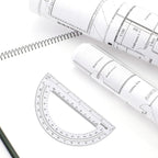 EBOOT Plastic Protractor Math Protractors 180 Degrees, 6 Inch, Pack of 2 (Clear)