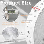 White Metal Strap 1-Inch x 50FT 0.6mm Thickness Galvanized Pipe Hanger Strap Metal Strapping with Holes Plumbers Strap for Pipe Supports Hanging
