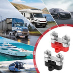 Joinfworld Bus Bar 12V 250A Power Distribution Block Dual 3/8" Studs Marine Battery Bus Bar Junction Block for Automotive Car Boat - Positive&Negative