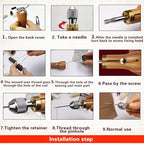 Maeysiph Sewing Awl Kit, Portable Stitching Awl Tool, with Instructions Tape Measure Screw Driver Leather Stitching Needles Wax Wire, Leather Repair Kit for Furniture 25 Pcs for Sewing DIY Craft