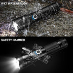 3 Pack Rechargeable Flashlights High Lumens, 99000LM Super Bright LED Flashlight, Adjustable Powerful Flash Light with 5 Modes & USB Cable, Waterproof Handheld Flashlight for Home Camping Outdoor