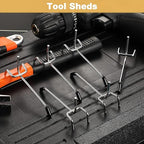 Moxweyeni 100 Pcs Pegboard Hooks Peg Board Organizer Accessories Holders Hanging Stainless Steel Display Wall Hooks for 1/8 and 1/4 Pegboard Wall for Garage Storage Tools(4 Inch)