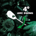SK 1/4" Drive Ratchet Handle, Pear Head, 90-Tooth Ratchet, Alloy Steel, with Contoured Handle