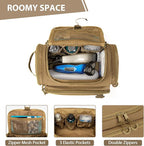 Tactical Toiletry Bag for Men, Hanging Hygiene Bag, Travel Dopp Kit Organizer for Shaving, Shower Essentials and Toiletries, Khkai (Empty Bag)