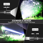 Rechargeable Flashlights High Lumens, Super Bright LED Small Powerful Tactical Flashlight with Memory Function, 6Modes Pocket Waterproof Flash Light for Camping,Emergency