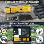 Flashlights High Lumens Rechargeable, Super Bright 1500 Meters Long Range Small Powerful Flashlight, 6 Modes LED Tactical Pocket Waterproof Flash Light for Home Emergency (1, Yellow Gold)