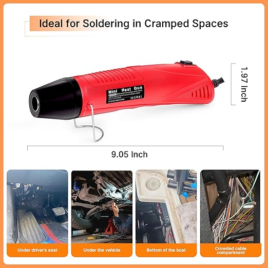 Kuject 820PCS Solder Seal Wire Connectors & Heat Shrink Tubing Kit with Heat Gun and Organizers, Waterproof Solder Stick Butt Connectors for Marine, Automotive and Truck Wiring, AWG 26-10