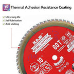 2-Pack 10" 60T & 90T 5/8" Arbor Woodworking Circular Saw Blade, Framing/Universal Wood Cutting Saw Blade,Special Anti-Thermal Adhesion Coating on Cutting Edge-TA, 10" 60T&90T 5/8"
