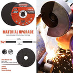 KingTool 27pcs Angle Grinder Wheel Set, Grinder Disc Set Includes 20pcs Cutting Wheel, 5pcs Grinding Wheel, 2pcs Flap Discs with 4-1/2" Diameter and 7/8" Arbor for Steel and Stainless Cutting Grinding